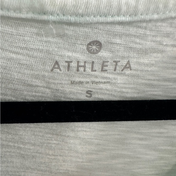 Athleta Uptempo Tee Blue Green Heather V-Neck T-Shirt Size Small - Picture 4 of 6